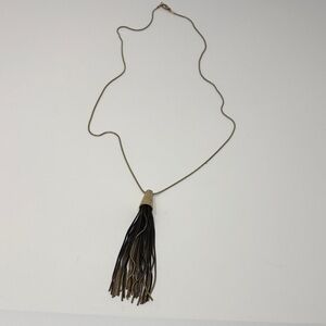 Vintage Gold and Black Tassel Necklace